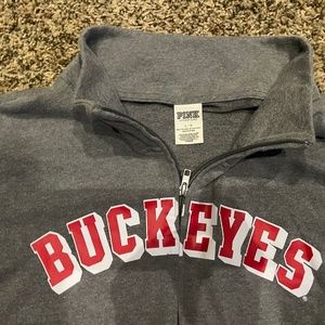 Pink Victoria's Secret Buckeyes Half Zipper Pullover SZ LG